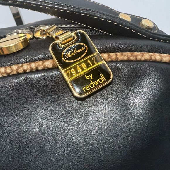 Borbonese Redwall Soft Leather Dome Bag - Picture 2 of 13